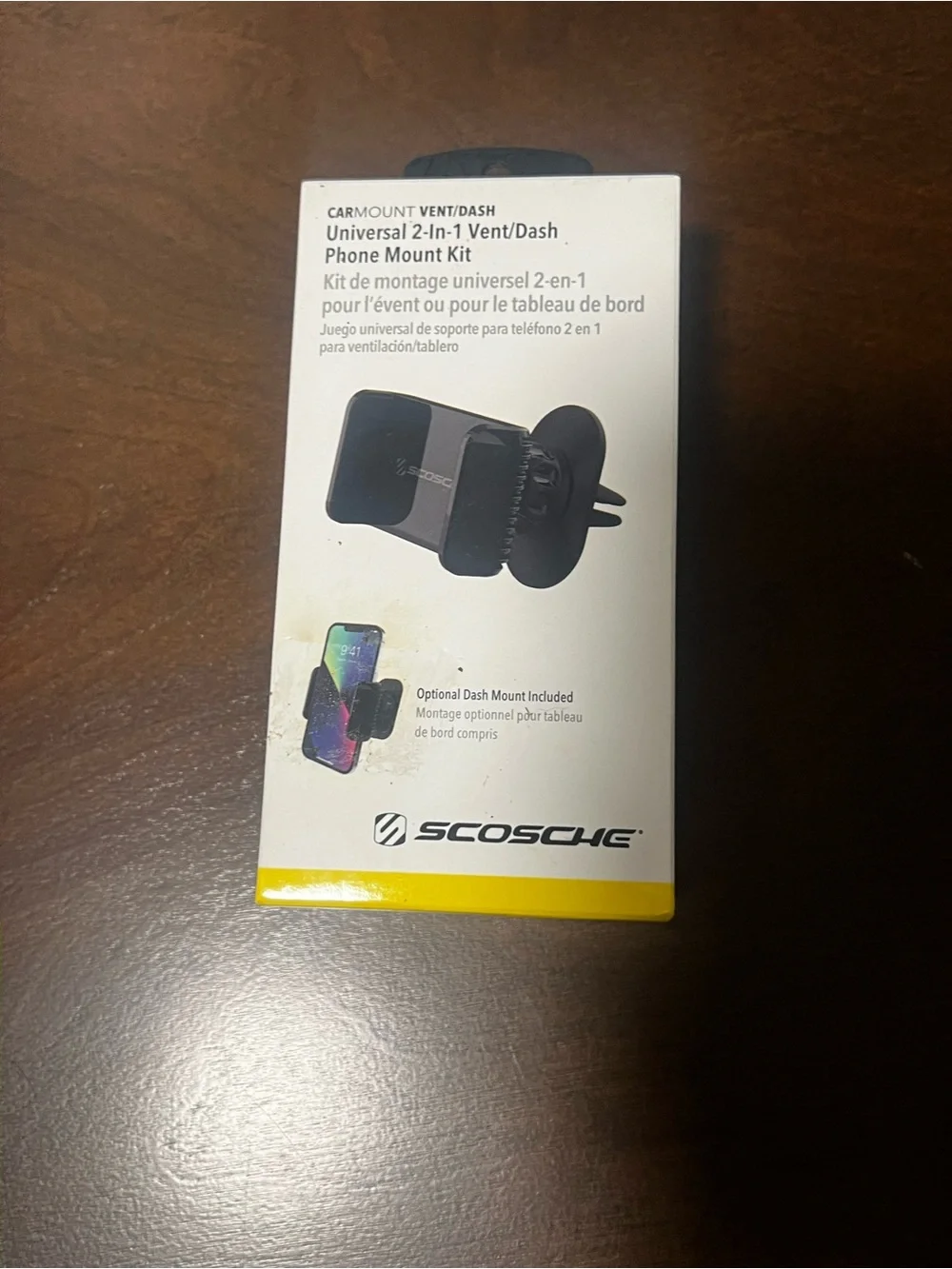 Universal 2-in-1 Vent & Dash Phone Mount Kit - Black